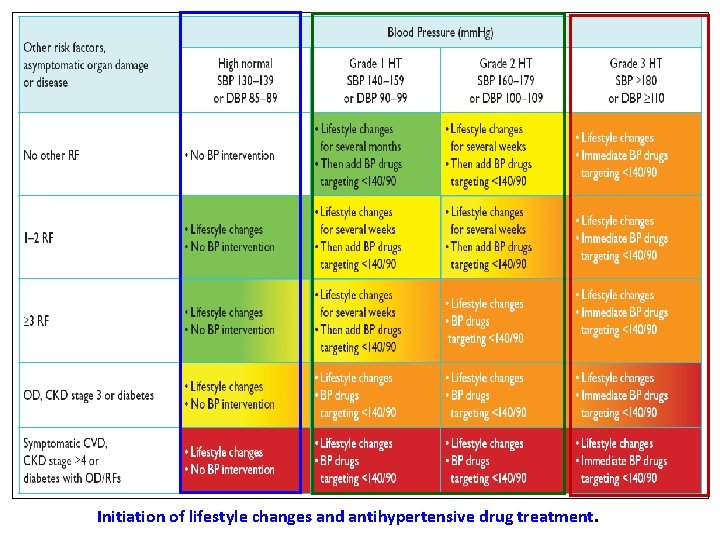 Initiation of lifestyle changes and antihypertensive drug treatment. 