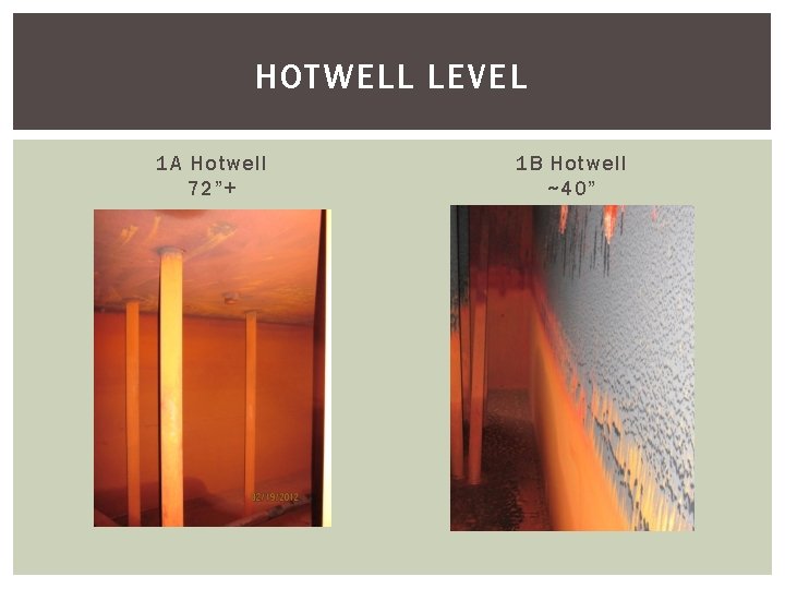 HOTWELL LEVEL 1 A Hotwell 72”+ 1 B Hotwell ~40” 