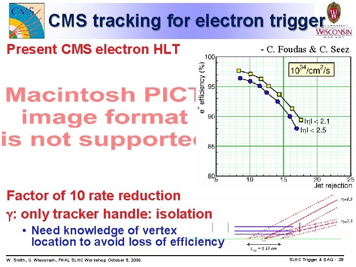 CMS tracking for electron trigger Present CMS electron HLT - C. Foudas & C.