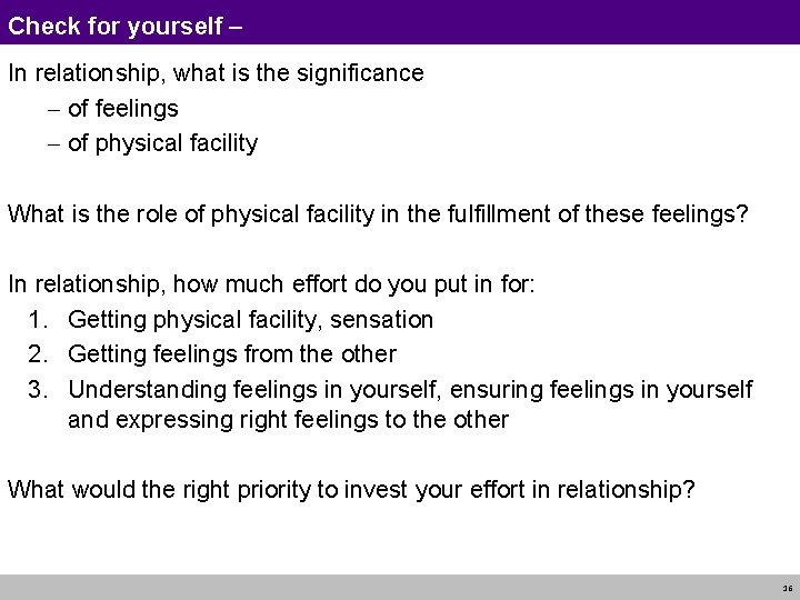 Check for yourself – In relationship, what is the significance - of feelings -