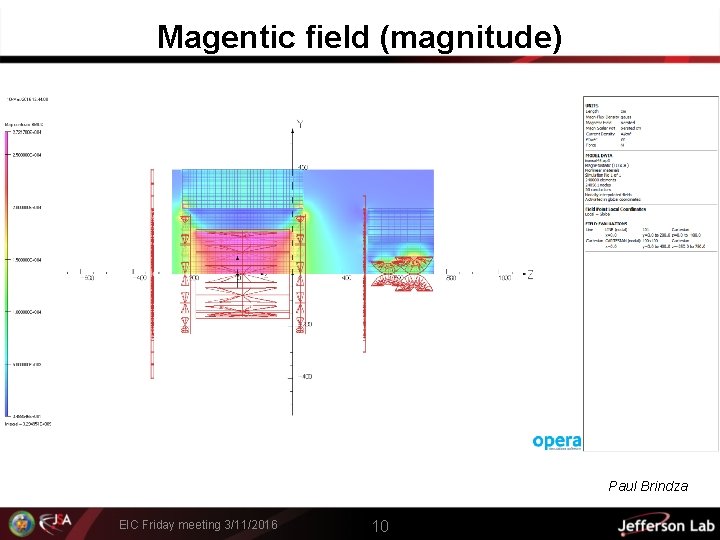 Magentic field (magnitude) Paul Brindza EIC Friday meeting 3/11/2016 10 