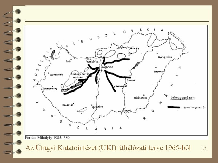 Az Útügyi Kutatóintézet (UKI) úthálózati terve 1965 -ből 21 