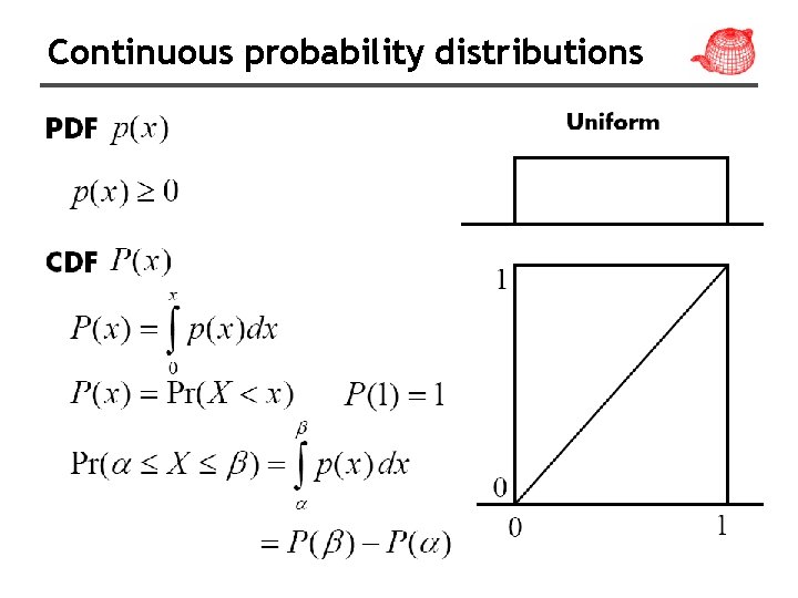 Continuous probability distributions 