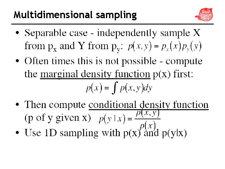 Multidimensional sampling 