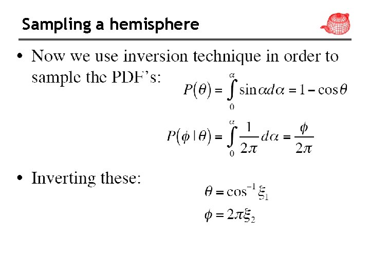 Sampling a hemisphere 