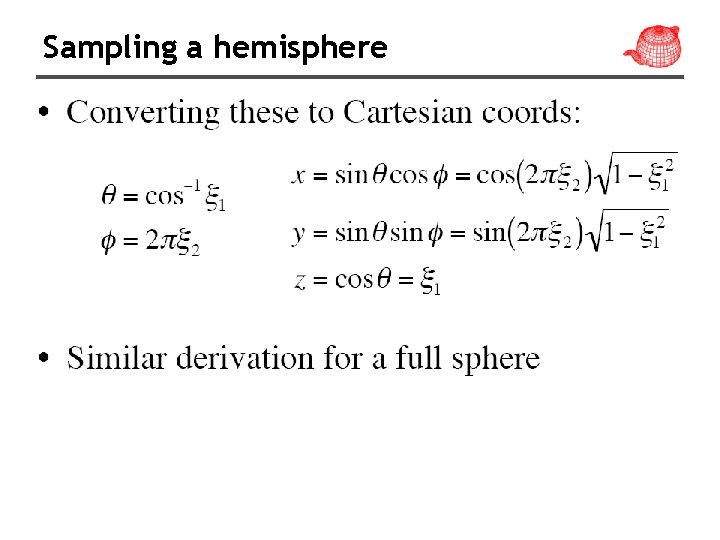 Sampling a hemisphere 