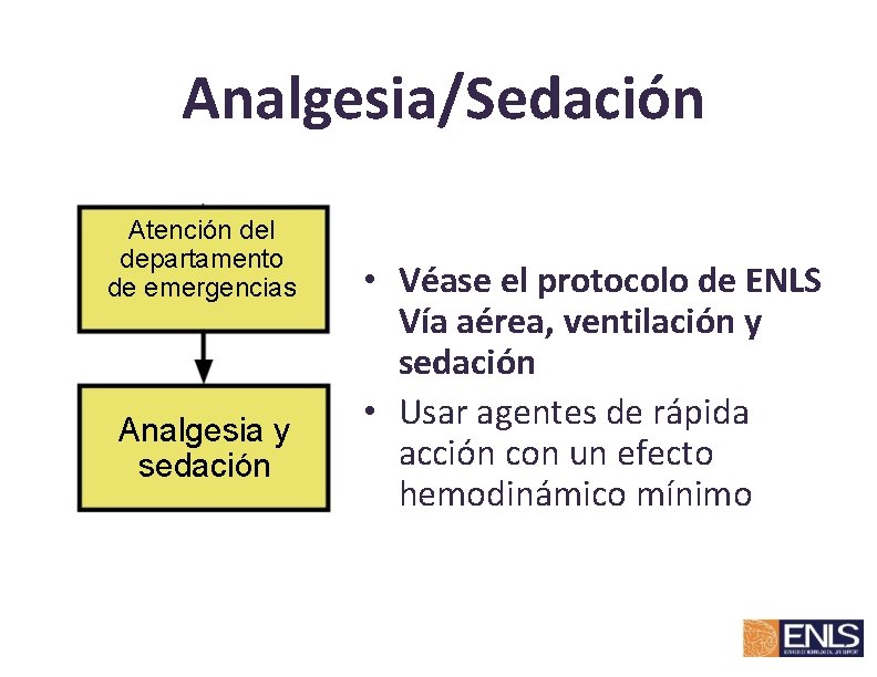 Analgesia/Sedación Atención del departamento de emergencias Analgesia y sedación • Véase el protocolo de