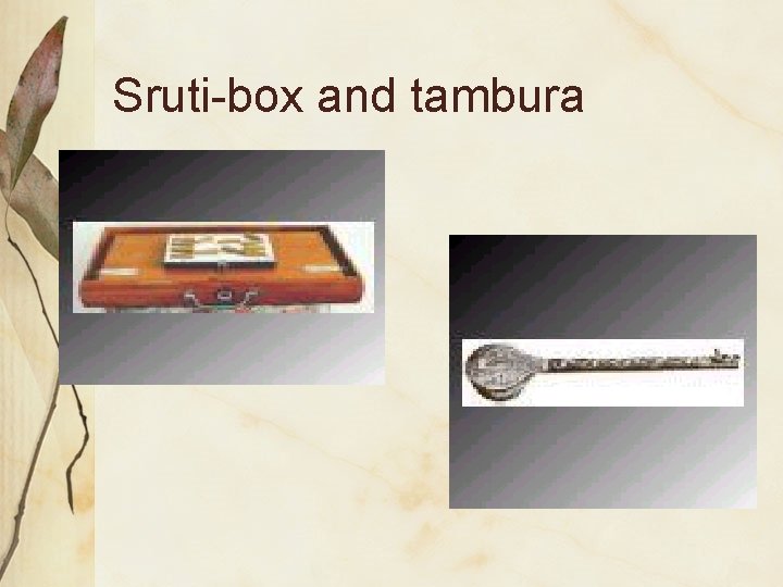 Sruti-box and tambura 