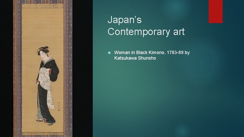 Japan’s Contemporary art Woman in Black Kimono, 1783 -89 by Katsukawa Shunsho 