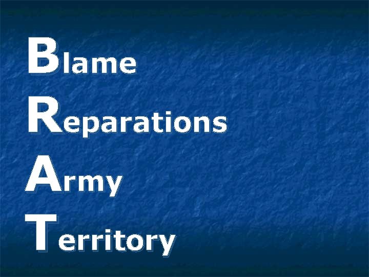 Blame Reparations Army Territory 