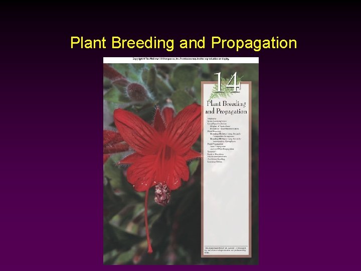 Plant Breeding and Propagation 