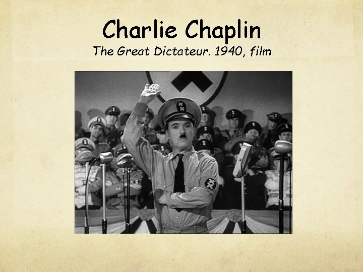 Charlie Chaplin The Great Dictateur. 1940, film 