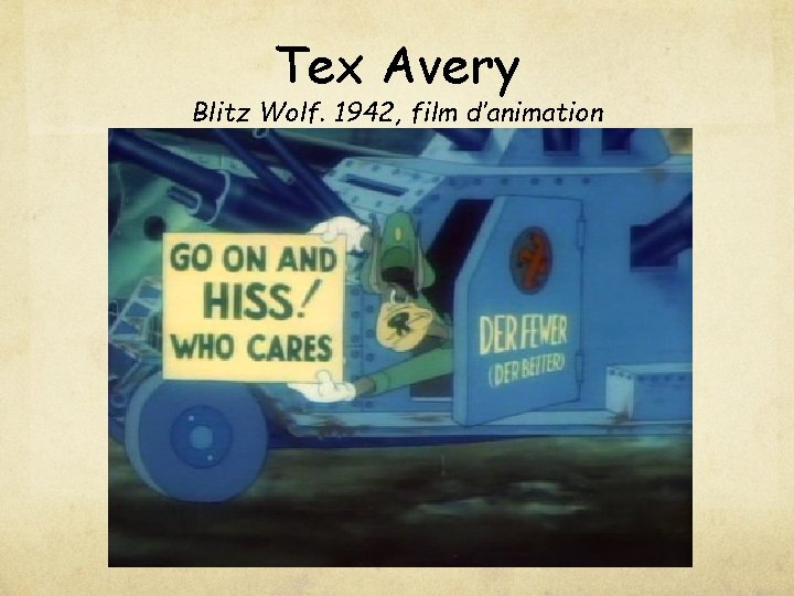 Tex Avery Blitz Wolf. 1942, film d’animation 