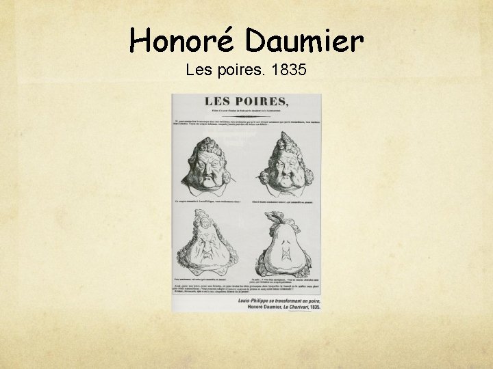 Honoré Daumier Les poires. 1835 