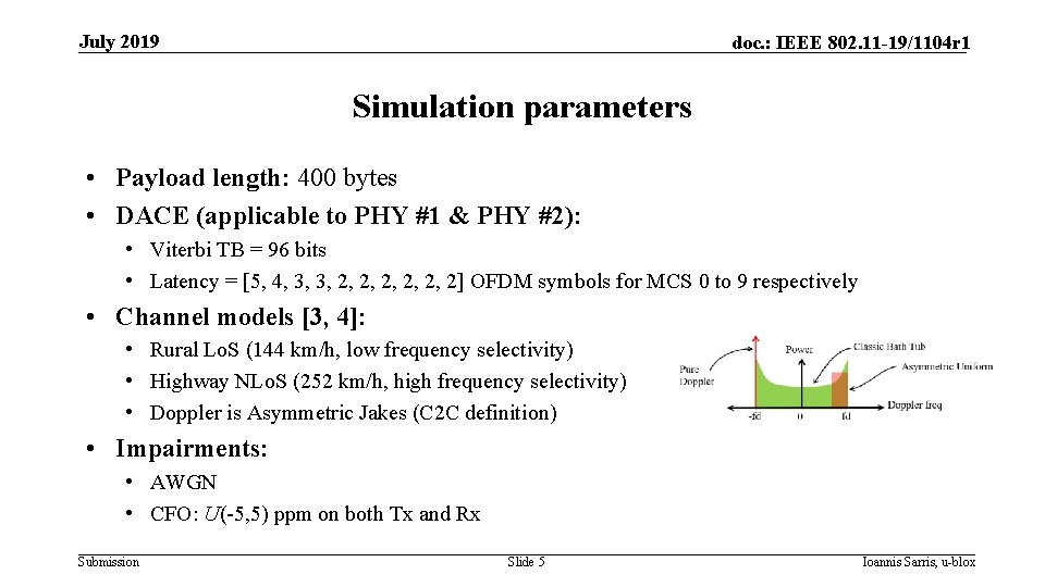 July 2019 doc. : IEEE 802. 11 -19/1104 r 1 Simulation parameters • Payload