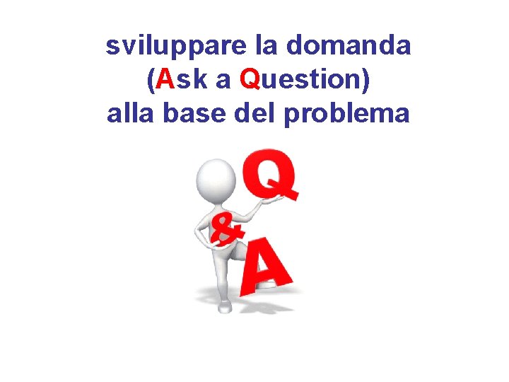 sviluppare la domanda (Ask a Question) alla base del problema 