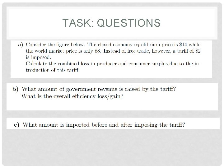 TASK: QUESTIONS 