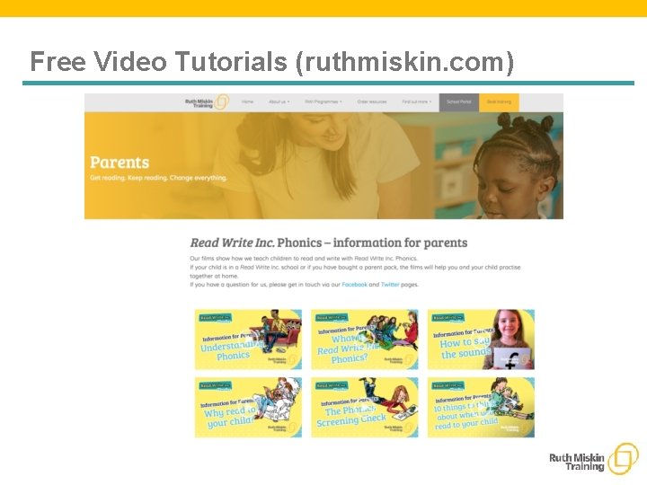 Free Video Tutorials (ruthmiskin. com) 