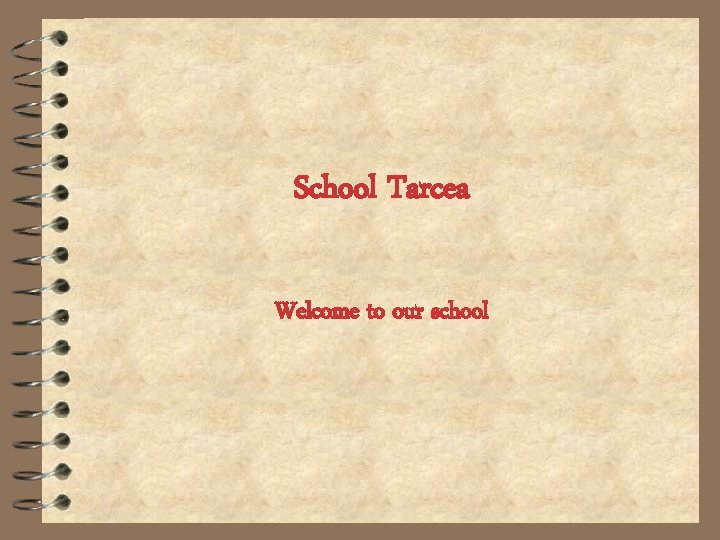 School Tarcea Welcome to our school 