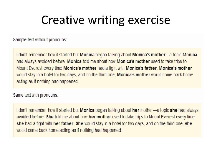 Creative writing exercise 