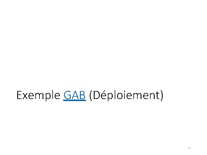 Exemple GAB (Déploiement) 77 