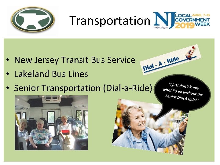 Transportation • New Jersey Transit Bus Service • Lakeland Bus Lines • Senior Transportation
