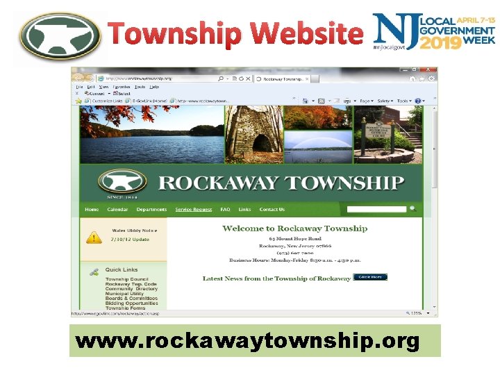 Township Website www. rockawaytownship. org 