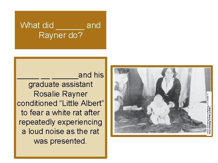 What did ______ and Rayner do? _____ __ ______and his graduate assistant Rosalie Rayner