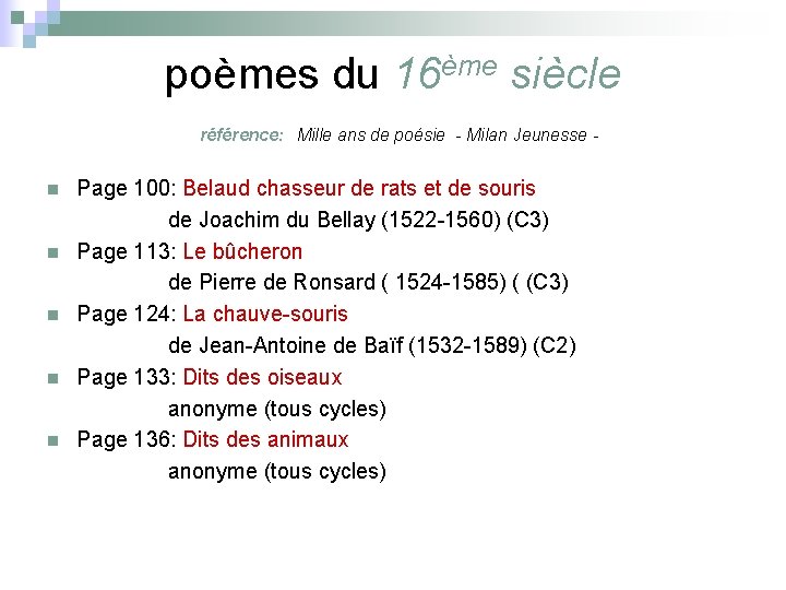 poèmes du 16ème siècle référence: Mille ans de poésie - Milan Jeunesse n n