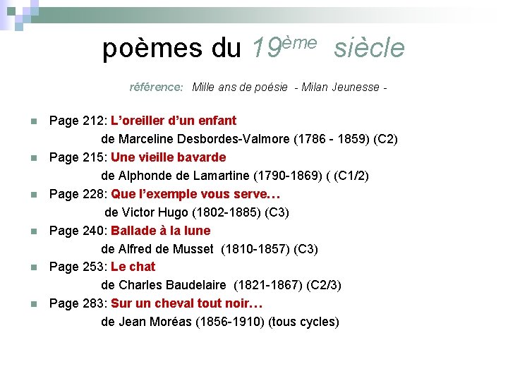 poèmes du 19ème siècle référence: Mille ans de poésie - Milan Jeunesse n n