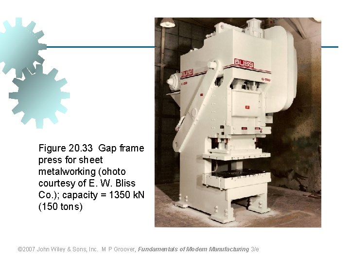 Figure 20. 33 Gap frame press for sheet metalworking (ohoto courtesy of E. W.