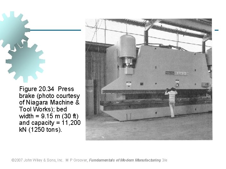 Figure 20. 34 Press brake (photo courtesy of Niagara Machine & Tool Works); bed