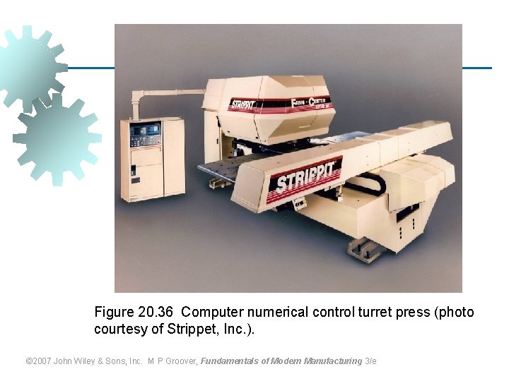 Figure 20. 36 Computer numerical control turret press (photo courtesy of Strippet, Inc. ).