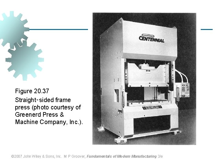 Figure 20. 37 Straight‑sided frame press (photo courtesy of Greenerd Press & Machine Company,