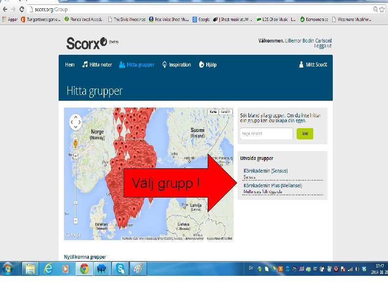 Välj grupp ! 