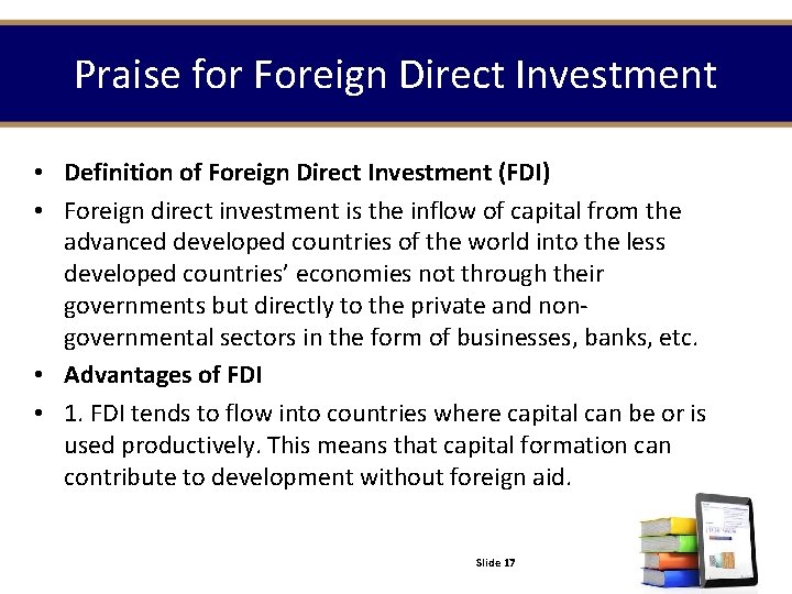 Praise for Foreign Direct Investment • Definition of Foreign Direct Investment (FDI) • Foreign