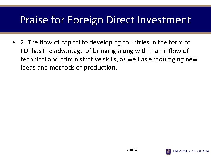 Praise for Foreign Direct Investment • 2. The flow of capital to developing countries