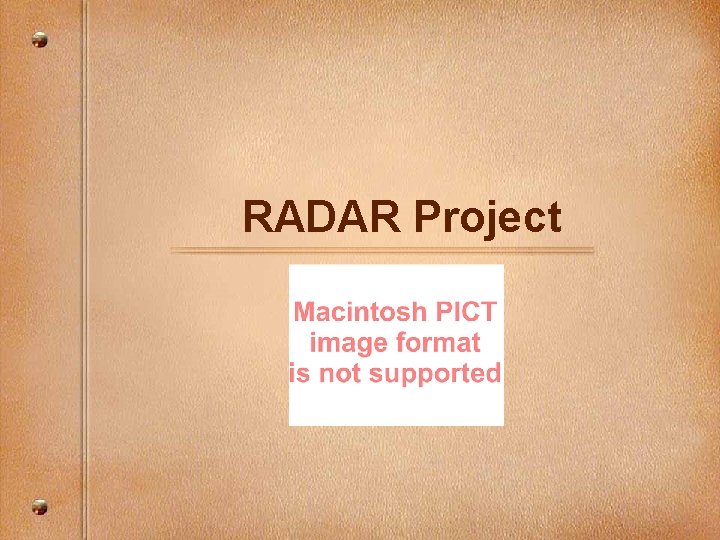 RADAR Project RADAR Project