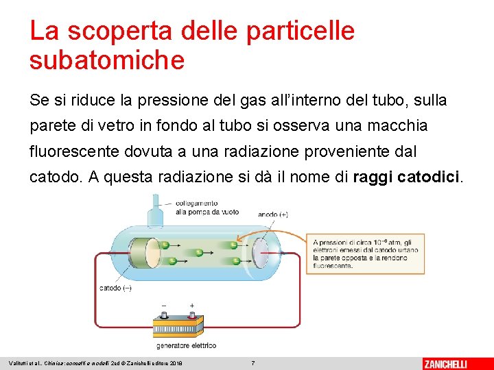 La scoperta delle particelle subatomiche Se si riduce la pressione del gas all’interno del