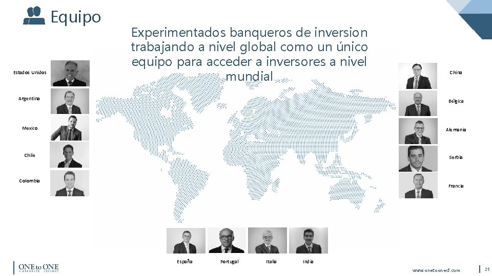 Equipo Estados Unidos Experimentados banqueros de inversion trabajando a nivel global como un único