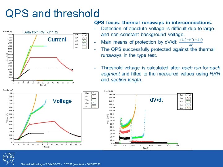 QPS and threshold Data from RQF-B 11 R 2 Current Voltage Gerard Willering –