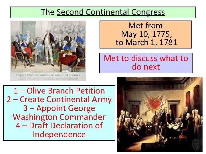 The Second Continental Congress Met from May 10, 1775, to March 1, 1781 Met