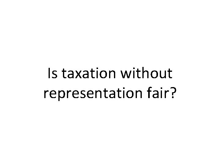 Is taxation without representation fair? 