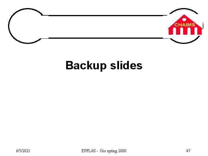 Backup slides 6/5/2021 EPFL 6 S - Gio spring 2000 47 