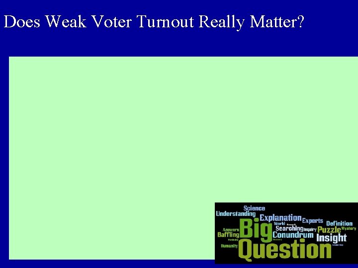 Does Weak Voter Turnout Really Matter? 