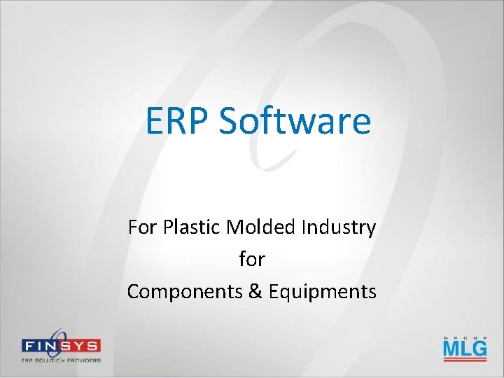 ERP Software For Plastic Molded Industry for Components & Equipments 