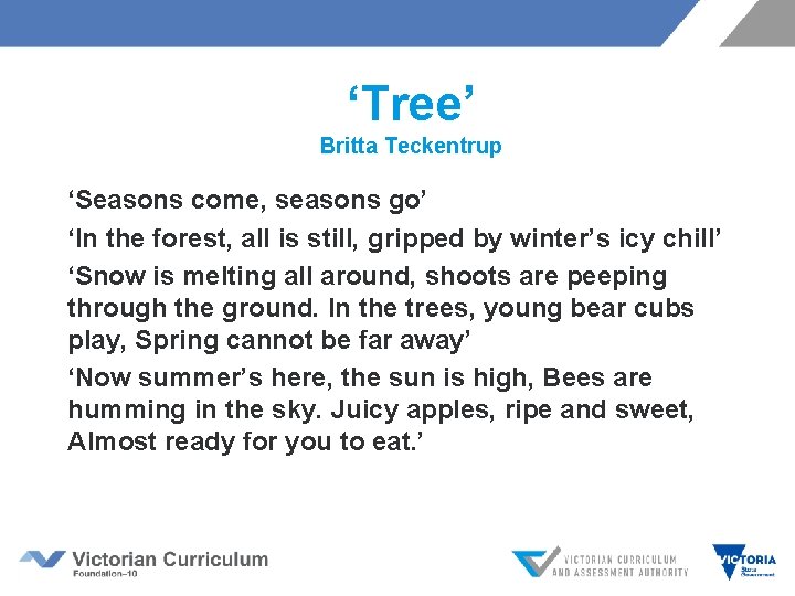 ‘Tree’ Britta Teckentrup ‘Seasons come, seasons go’ ‘In the forest, all is still, gripped