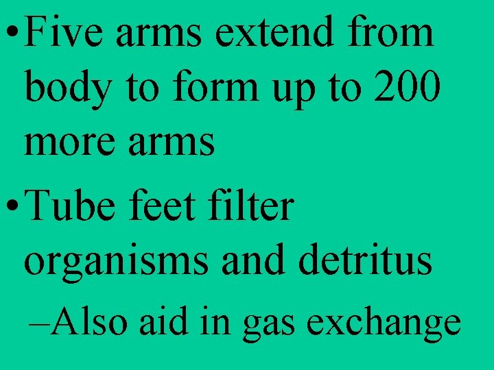  • Five arms extend from body to form up to 200 more arms