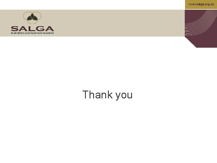 www. salga. org. za Thank you 
