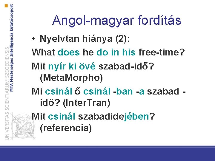 Angol-magyar fordítás • Nyelvtan hiánya (2): What does he do in his free-time? Mit